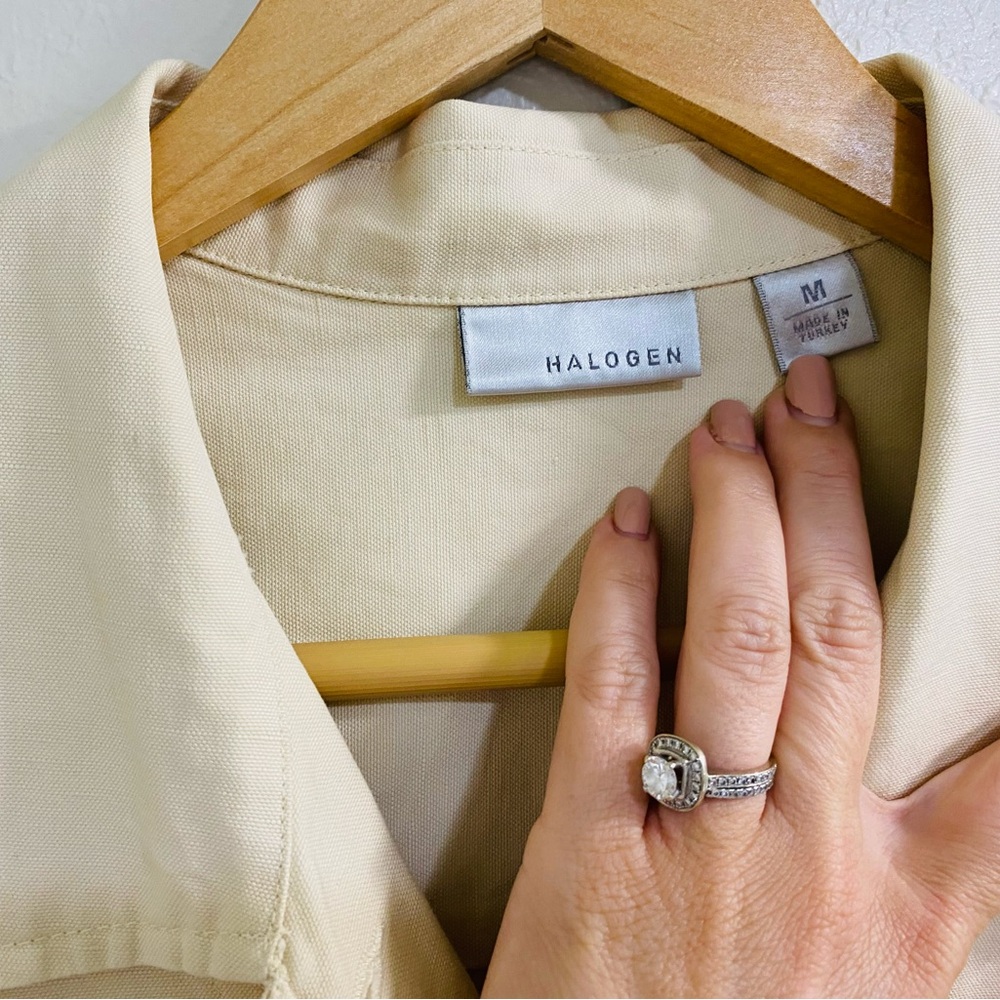 Halogen Cream Button-Front Jean Jacket - Picture 2 of 6